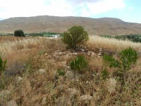 שרידי תל מסכה מכוסים וברקע בית קברות (1).JPG